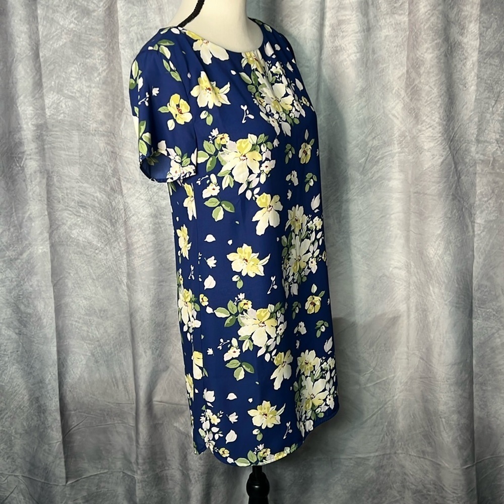 Lulu’s Floriana Navy Blue Floral Shift Dress - size Small - Picture 5 of 14